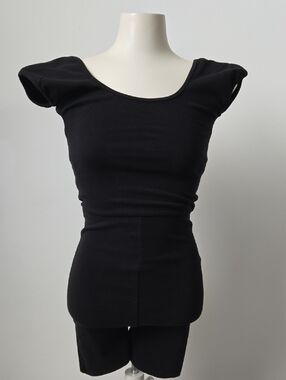 Forever 21 Black Scoop Neck Romper (S)